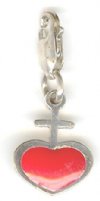 Sterling Silver 16x12mm Heart with Cross Pendant